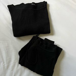 Nasty Gal Knit Longsleeve High Waisted PJ Sleep Loungewear Set